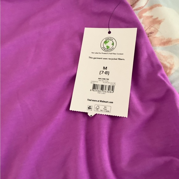 Athletic works purple top NWT kids Med 7/8 purple top stretchy short sleeves - Picture 3 of 5